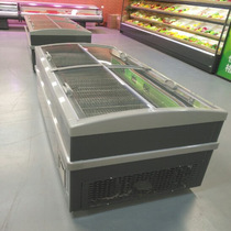 Island cabinet double-sided self-selection cabinet upper and lower push door island cabinet Commercial horizontal ice cabinet frozen and low temperature food display case