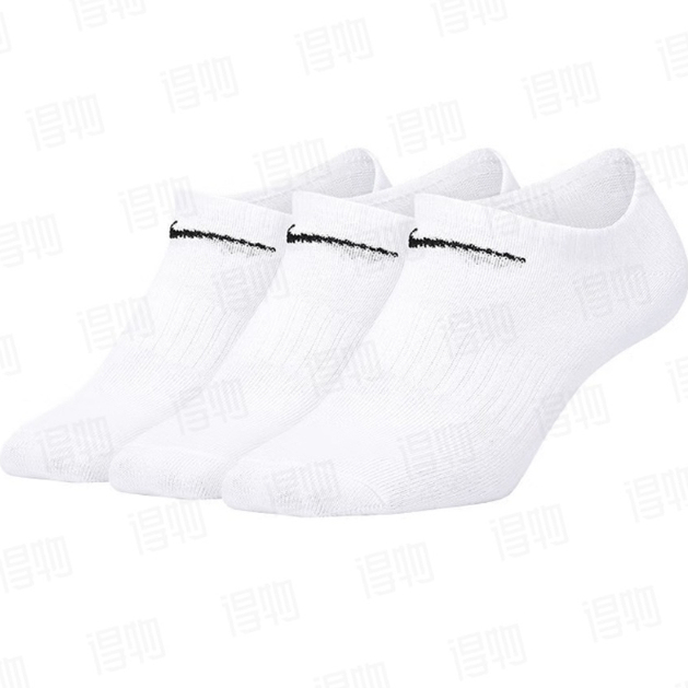 Nike 3 Pairs of Breathable Shallow Socks, Same Style for Men and Women, White Socks