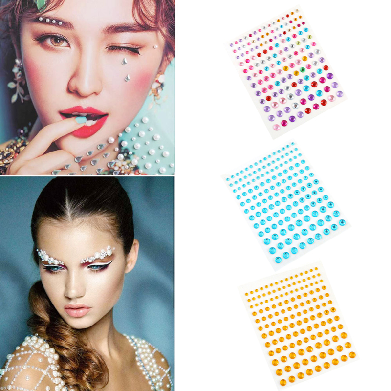 Children's Stage Makeup with Rhinestones for Eyes, Face, Tear Rhinestones, Eyebrow Rhinestones, New Year's Student Party