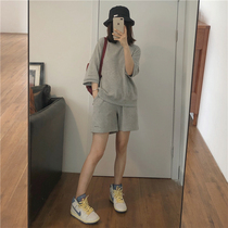 Japanese SLY sports shorts suit female 2021 summer street style fashion pullover sweater two-piece set