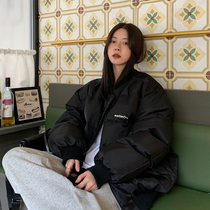 LIL CHER Black Baseball cotton-padded women 2021 autumn and winter New Korean loose bread coat