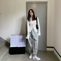 LIL CHER white long-sleeved sweater cardigan jacket womens 2021 spring and autumn thin section Korean version loose outer jacket