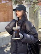 LIL CHER black bread down jacket female winter 2021 new light and thin Korean version of loose white duck down casual short