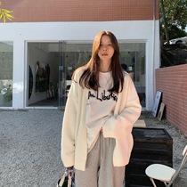 LIL CHER Korean version of the knitted and open shirt female spring and autumn new leisure out wearing a hundred-tat loose and gentle wind sweater coat coat