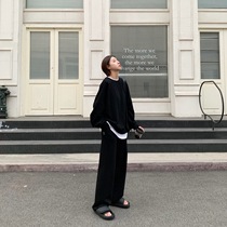 LIL CHER fake two-piece sweater suit womens spring and autumn thin new loose lazy wind Korean version ins tide top