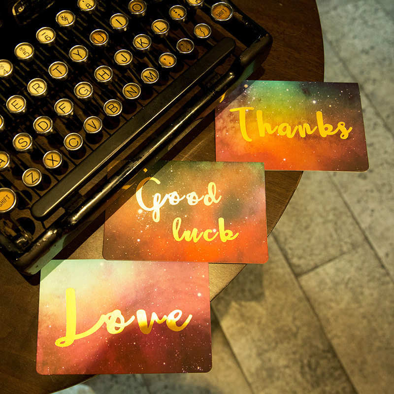 New creative bronzing birthday greeting card Starry sky beautiful universal Valentine's Day card New Year Greeting card