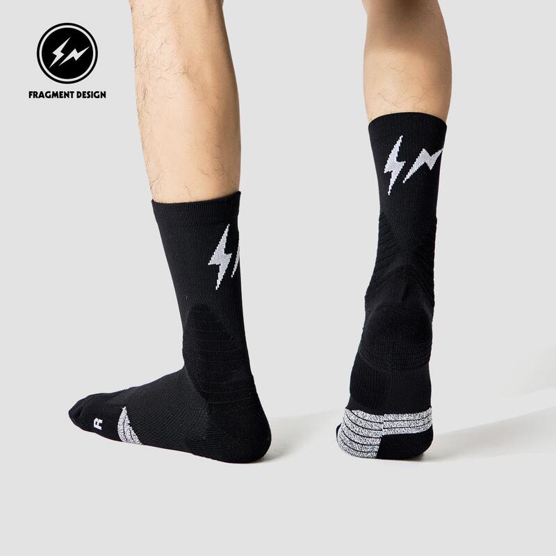 Frgmt Double Lightning Professional Practical American Basketball Thickened Towel Bottom Trendy Sports Socks Cycling Socks for Men and Women