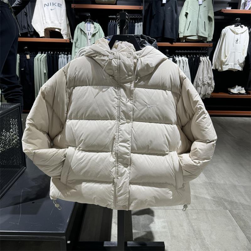 Nike Nike down Jacket Women's 2024 Winter New Short Hooded Warm Jacket Fz5929-104