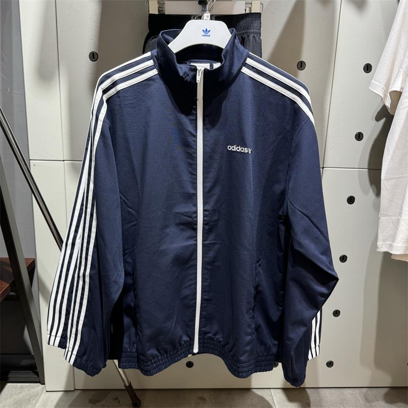 Adidas Trefoil Jacket Men's 2024 Autumn New Sportswear Casual Woven Stand Collar Jacket Iy1631