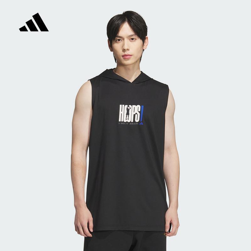 Adidas Adidas 2025 Summer Cool Hooded Vest Men's and Women's Basketball Sports Sleeveless T-Shirt Jz7471