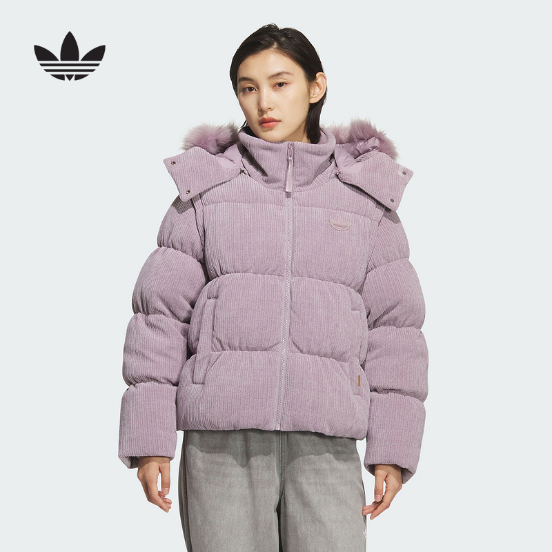 Adidas Originals Women's 2025 Winter Detachable Shoulder Sleeve Hooded down Jacket Ks8499 Ks8491
