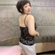 ເຄື່ອງນຸ່ງຫົ່ມຂອງແມ່ຍິງ Plus size 2023 ແບບ summer ໃຫມ່ fat sister mm ງາມ back lace suspender slim style cross mid-length vest