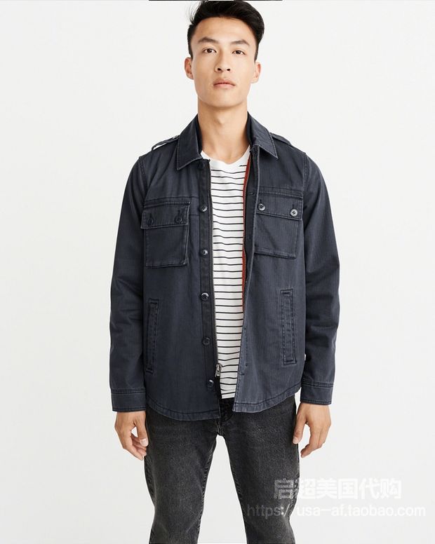 Mỹ Abercrombie Fitch nam af quilted áo sơ mi dụng cụ áo khoác M65 áo khoác 212510 - Áo khoác áo gió nam đẹp