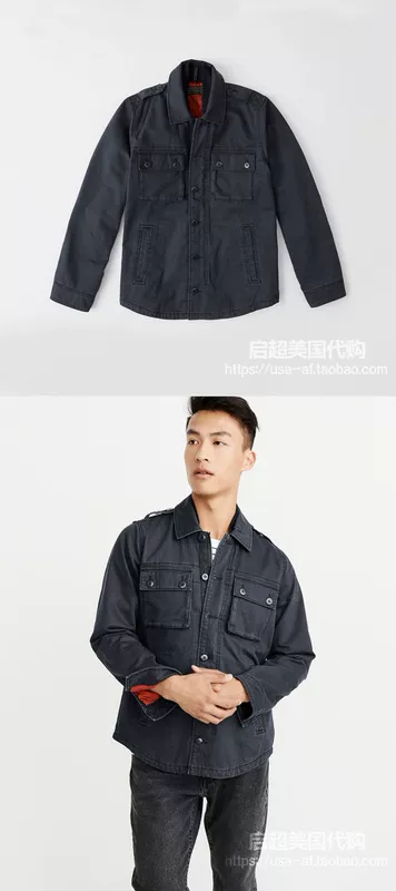 Mỹ Abercrombie Fitch nam af quilted áo sơ mi dụng cụ áo khoác M65 áo khoác 212510 - Áo khoác