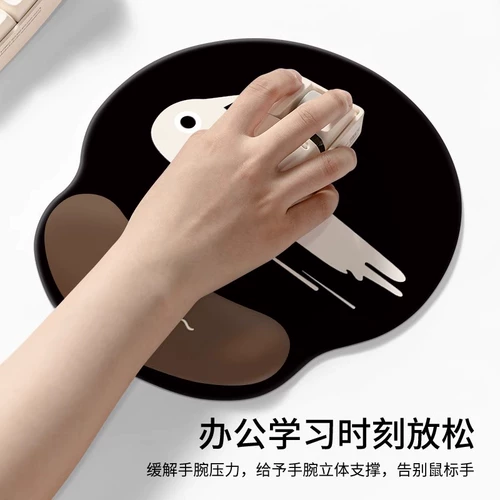 Милый коврик для мыши с черным котом, коврик для мыши для девочек, коврик для мыши на запястье, офисный силиконовый коврик для компьютерной клавиатуры, подставка для рук