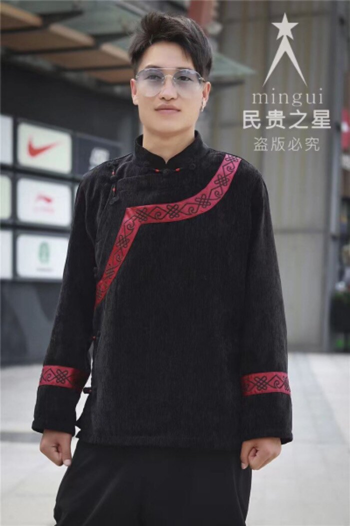 Daliangshan Yi nationality clothing Mingui star embroidery tops and jackets can be men's casual ethnic style jackets