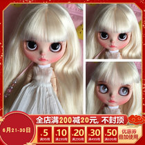 DBS Blythe small cloth dolls gold long straight hair white muscle frosted joint body dolls for dolls tutorial