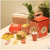 Over Home Children Toy Wooden Burger Fries Suit Kitchen Game Man Girl Birthday Gift Emulation