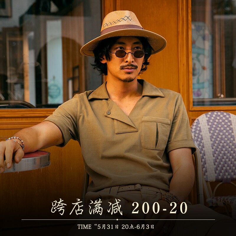 SOARIN American Vintage Short Sleeve Polo Shirt Male Ami Ka chi old V-neck casual lapel T-shirt Paul shirt