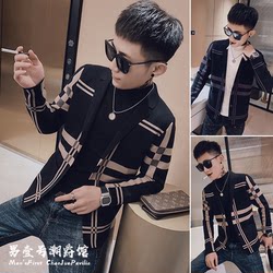 Sweater cardigan ຜູ້ຊາຍ outerwear slim fit ສະບັບພາສາເກົາຫຼີ 2023 ຈິດວິນຍານໃຫມ່ boy handsome trendy ຍີ່ຫໍ້ ins knitted jacket