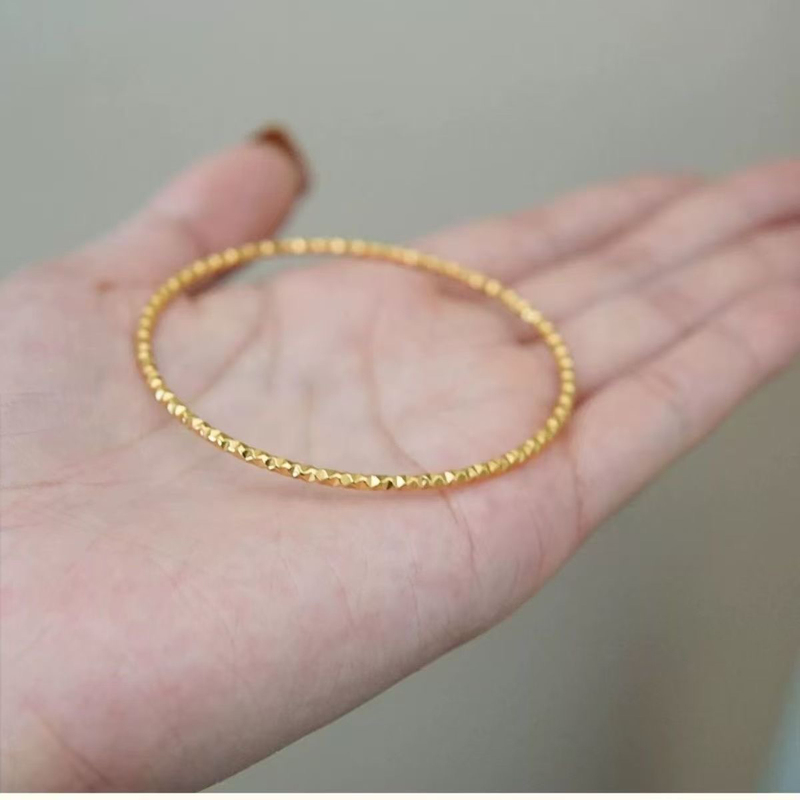 Titanium Steel New Style Gold-Plated Bracelet with Round Beads, Light Luxury Fashion Temperament Bracelet That Does Not Fade