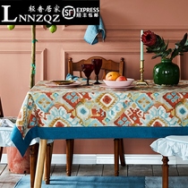 Indian American wool tablecloth dining table Nordic coffee table tablecloth round table cloth net red tablecloth customization