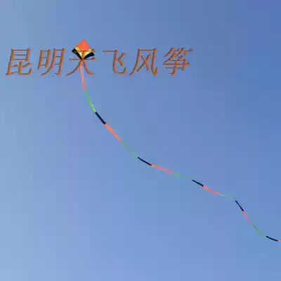 (Kunming Tianfei Kite) The size of the sky chasing the small tail is orange-red Big Three colors