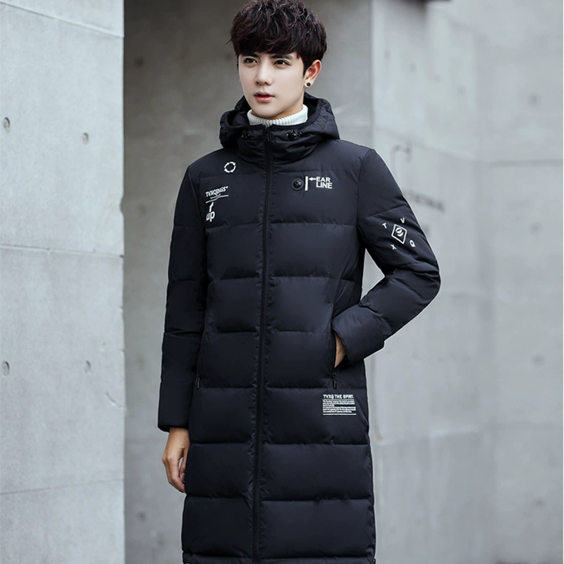 AliExpress mới mùa đông mùa đông áo khoác đệm bông nam dài giữa dài áo khoác đệm bông dày có mũ trùm đầu ấm áp tại nhà máy thời trang nam - Bông