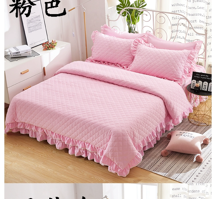 Ruffled ren dày quilt cover quilt cover đơn mảnh đôi cộng với bông 200X230 mùa xuân - Quilt Covers