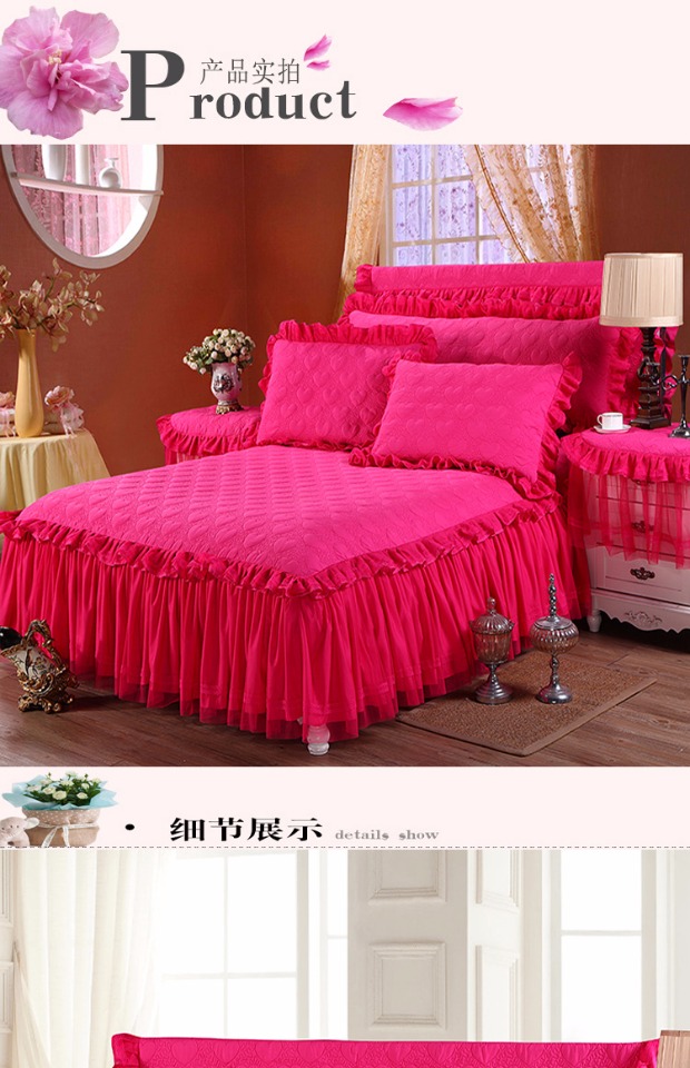 ren xù bông giường bedspread váy trong một mảnh trượt 1,8 m vỏ bảo vệ dày Continental rắn Simmons - Váy Petti váy giường đẹp	