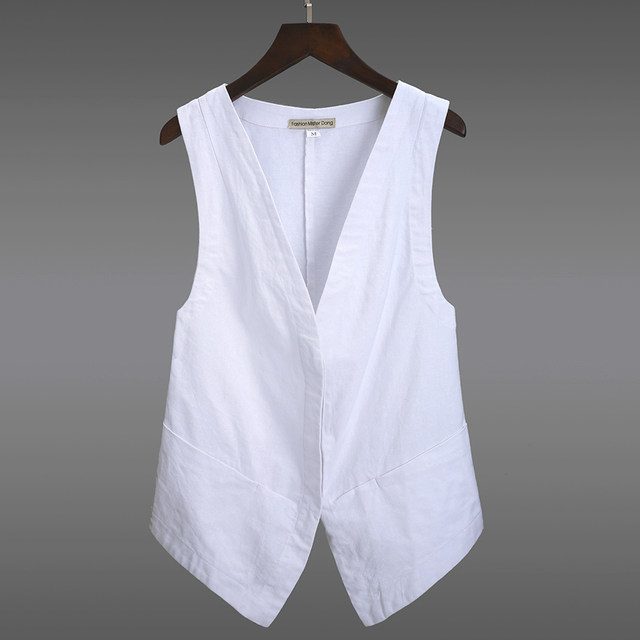 Linen vest women's short style summer new Korean version slim light casual all-match vest vest vest cotton linen sleeveless jacket