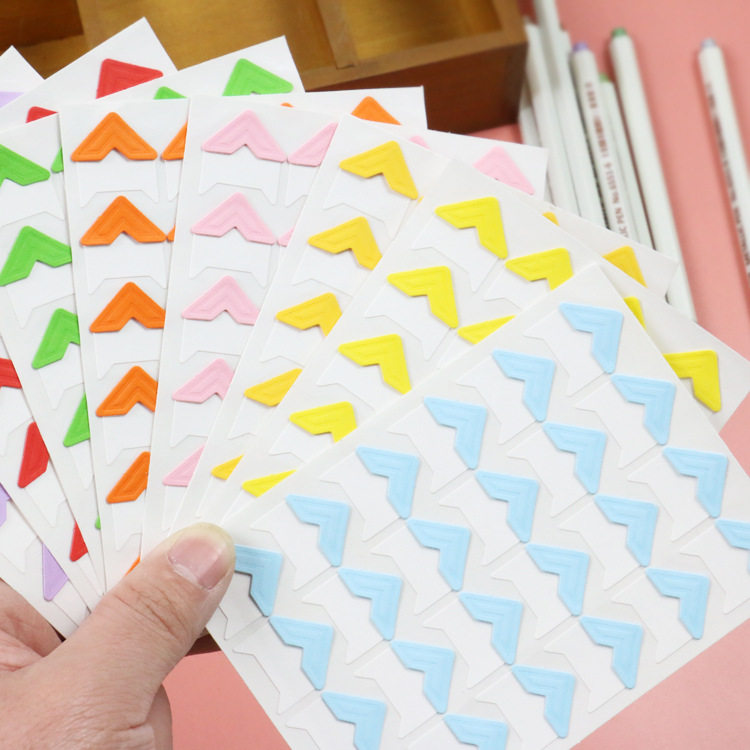 "Full 6 Pieces" Candy Color Solid Color Paper Corner Paste Hand diy Paper Corner Paste