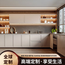 West Safety House Custom Solid Wood Kitchen Cabinet Global Open Small House Type Home Furnishing LU Cupboard Customized