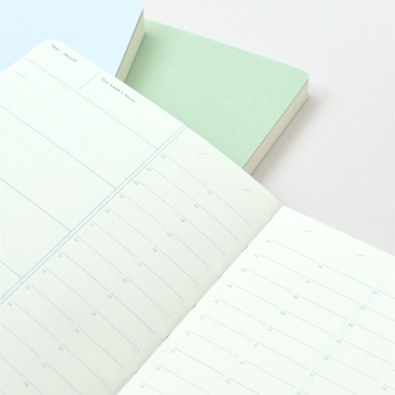 Korean Analogue Keeper Perpetual Calendar 6-Month Half-Year Planner One-Year Diary Journal Time Line