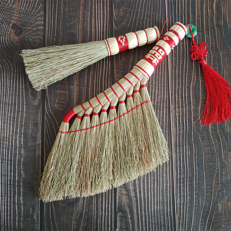 Sorghum Seedbed Sweeping Bed Brush Sweep King-room Broom Cute Plants Handwoven Wedding Wedding Festive Sweep to Bed God
