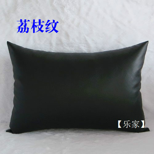 Phong cách châu Âu bề mặt sáng PU da dầu sáp da hình thoi màu đen mô phỏng da có thể được tùy chỉnh sofa da trở lại gối đệm bao - Trở lại đệm / Bolsters gối dựa