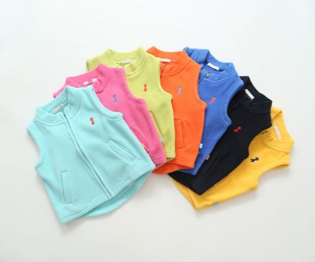 Áo khoác nỉ nam nữ vest vest vest màu kẹo trẻ em mùa xuân và áo khoác mùa thu 2018 mới áo gile len cho bé sơ sinh