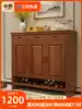 Simple modern Chinese style solid wood shoe cabinet Foyer cabinet open door household large capacity storage entrance shoe rack storage cabinet