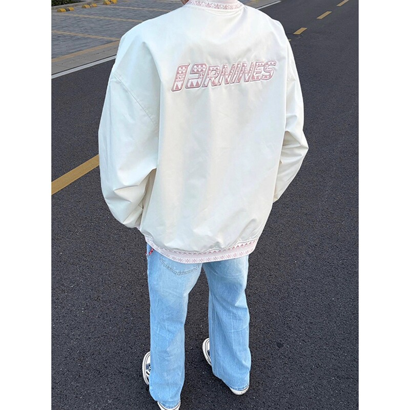 Official Genuine Mrakeai Kyyds Mk Stereo Relief Embroidered Bomber Jacket for Men, Autumn Ethnic Style