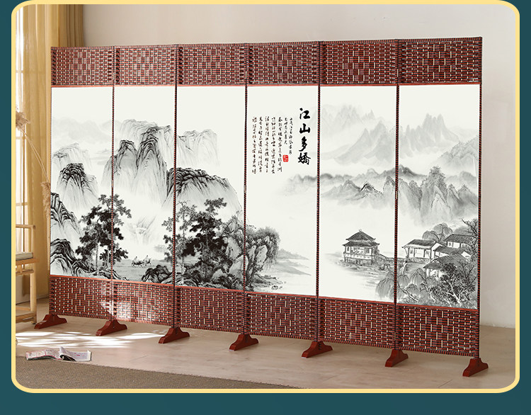 ширма 中式屏风隔断客厅2025新款简易卧室遮挡帘挡板折叠移动家用办公室 Othe