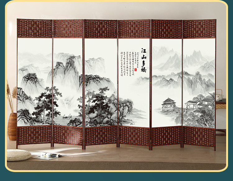 ширма 中式屏风隔断客厅2025新款简易卧室遮挡帘挡板折叠移动家用办公室 Othe
