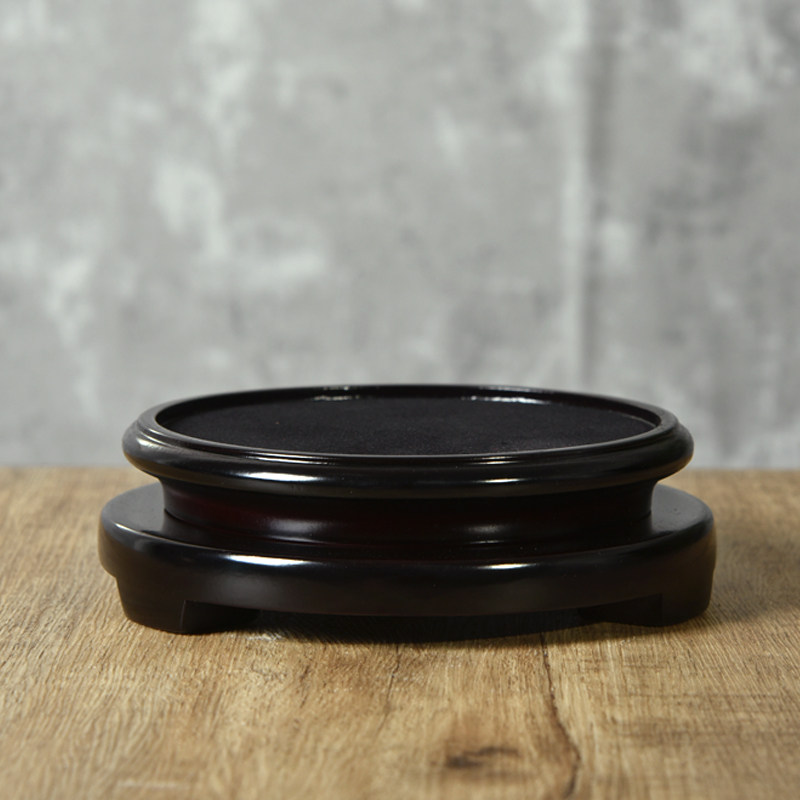 Round solid wood vase base flower pots chishiite bonsai wood seat nursery fish tank bottom Incense Stove Base is not rotatable