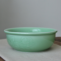 Large Dragon Springs Green Porcelain Home Foam Noodles Bowl Mix Noodles-Style Ceramic Cutlery Soup Noodle Bowl Single Salad Bowl High Temperature Resistant