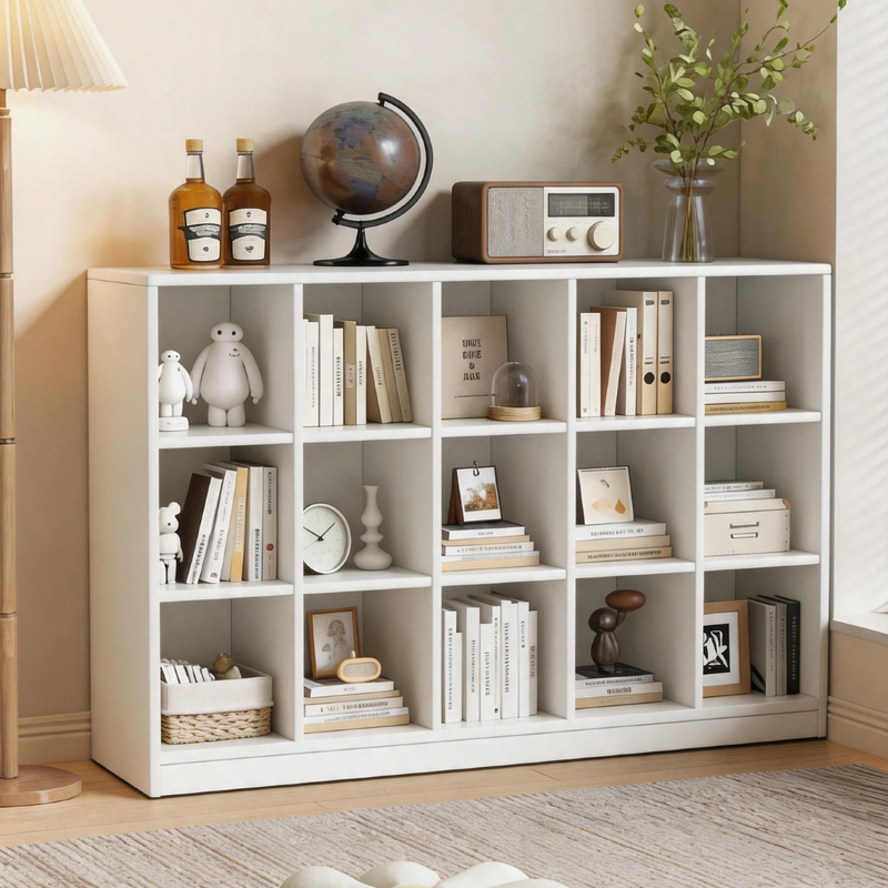 Solid Wood Bookshelf, Bookcase, Floor-Standing Storage Cabinet, Integrated Wall-Mounted Children's Kindergarten Grid Cabinet, Low Bookcase Cabinet Solid Wood Bookshelf, Bookcase, Floor-Standing Storage Cabinet, Integrated Wall-Mounted Children's Kindergarten Grid Cabinet, Low Bookcase Cabinet