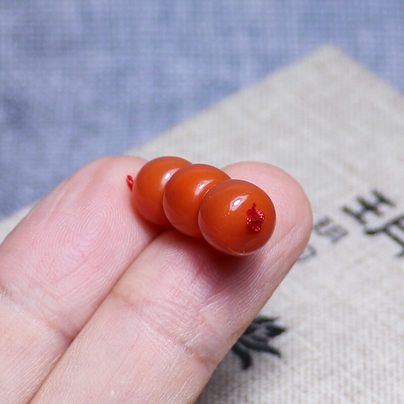 DIY аксессуары 天然南红玛瑙老形珠散珠配饰川料柿子红锦红牛血红火焰纹原矿无胶
