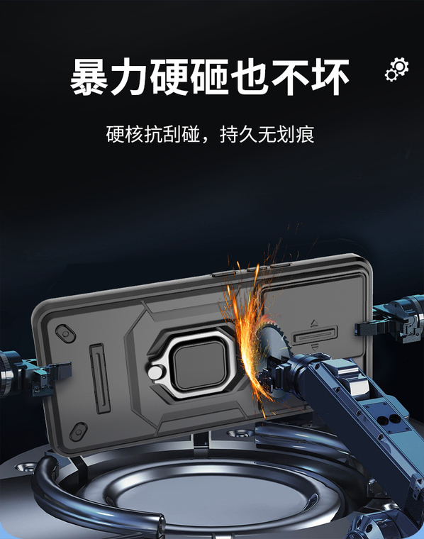Camera Lens Protection Tough Shockproof Drop Resistant Airbag 4 Corner Shock Absorbing Ring Finger Holder Kickstand Note 13