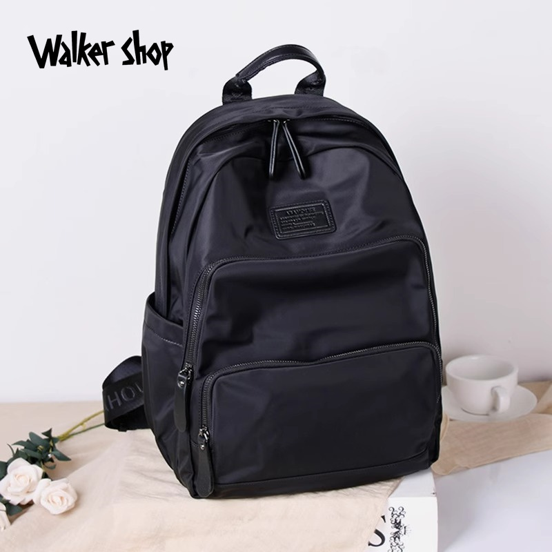 Walker Shop Accessible Luxury Backpack for Women and Men, Korean Style Simple Waterproof Nylon Oxford Cloth Travel Computer Backpack