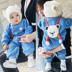 Baby cộng nhung jumpsuit mùa đông nam và nữ sơ sinh cardigan cho bé 0-3-6-12 tháng ra quần áo body suit cho be so sinh Áo liền quần