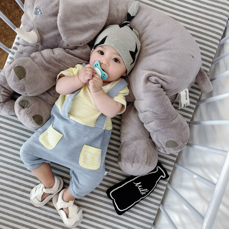 Babyiesies Baby fake 2 mảnh quai góc phẳng quần áo rắm tay áo ngắn mùa hè 0-1 quần áo sơ sinh quần áo trẻ sơ sinh - Áo liền quần