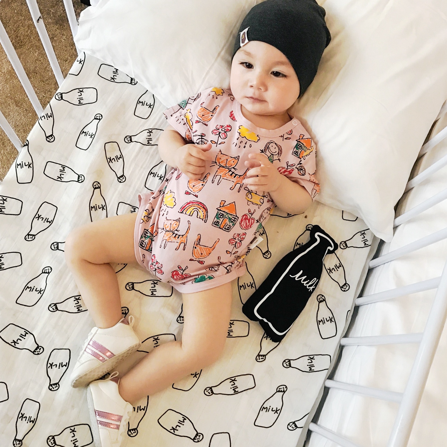 Tam giác em bé Xiêm Wraps Cotton ngắn tay cao cổ sơ sinh Full Moon Cartoon In thun mùa hè - Áo liền quần quần áo trẻ sơ sinh thu đông